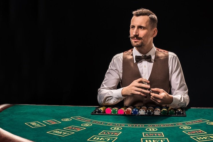 Live dealer studio at gopay303 login with professional cards and gaming table